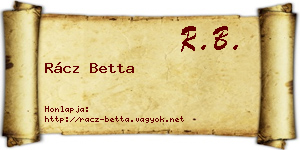 Rácz Betta névjegykártya